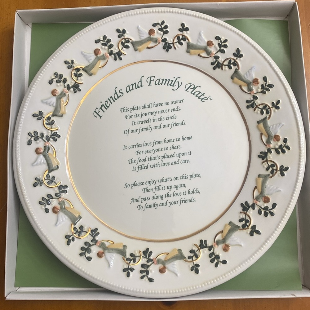 Holiday Friends and Family Plate Hand Painted Decorative from Insights